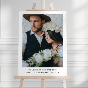Simple Minimal Photo Wedding Welcome Sign