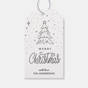 Simple Minimal Pine Tree Gift Tags