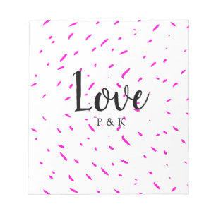 Simple minimal pink abstract love background name notepad