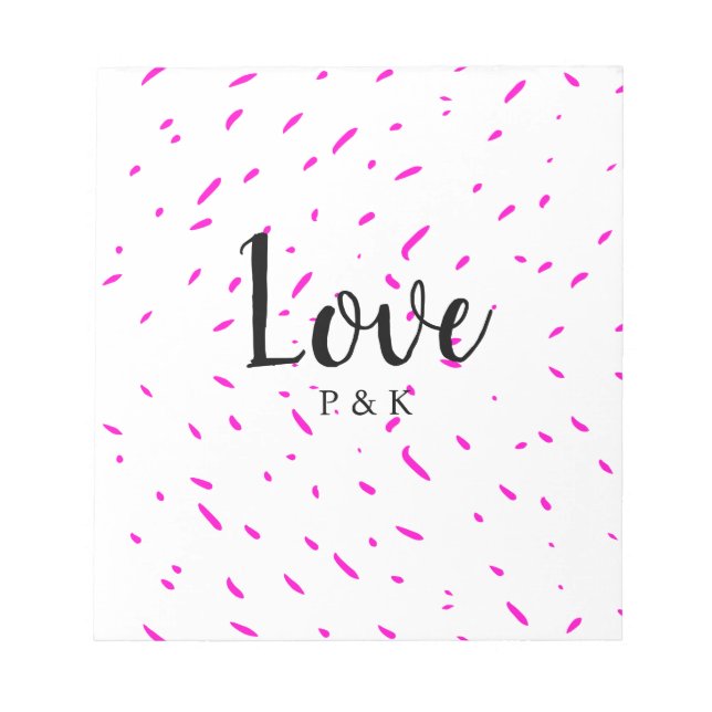 Simple minimal pink abstract love background name notepad (Front)