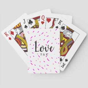 Simple minimal pink abstract love background name playing cards