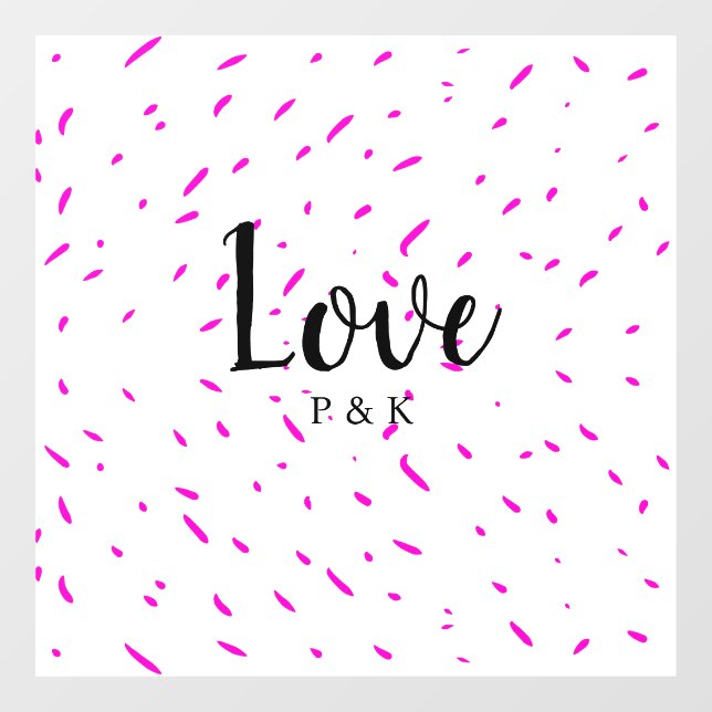 Simple minimal pink abstract love background name window cling (Sheet)