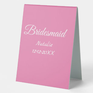 Simple minimal pink bridesmaid add name year text