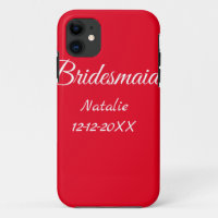 Simple minimal pink bridesmaid add name year text