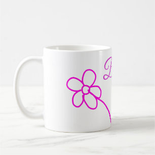 Simple minimal pink bridesmaid add name year text coffee mug