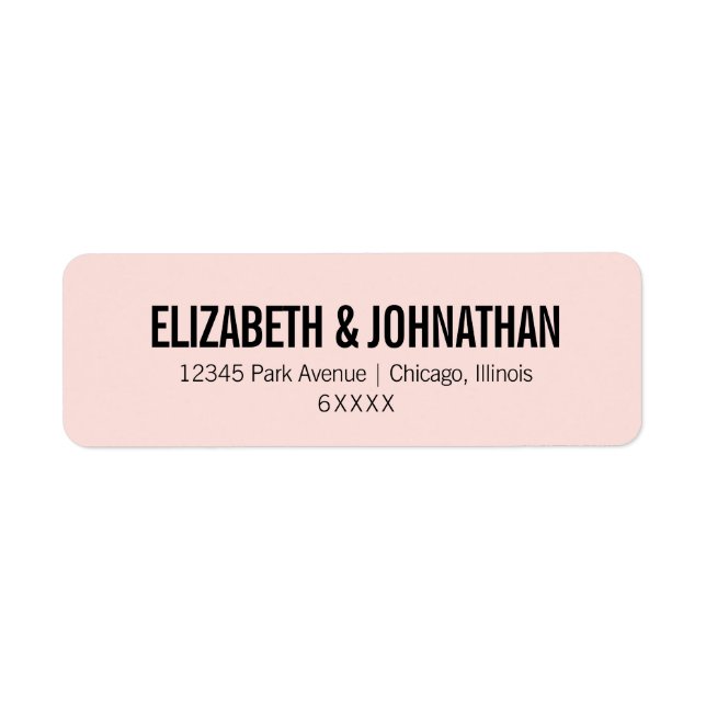 Simple & Minimal Pink Typography Wedding Address (Front)