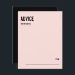 Simple Minimal Pink Typography Wedding Advice Card<br><div class="desc">Personalise the custom text above. You can find additional coordinating items in our "Simple & Minimal Typography Wedding Suite" collection. ***PLEASE NOTE: ALL OF THE WORDING AND TEXT AND BACKGROUND COLOR IS EDITABLE. You can change all of the words and you can also change the text colour as well. For...</div>