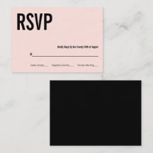 Simple & Minimal Pink Typography Wedding RSVP