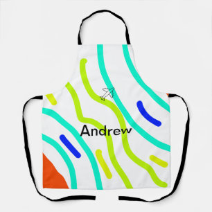 Simple minimal plane travel add your name beach fl apron