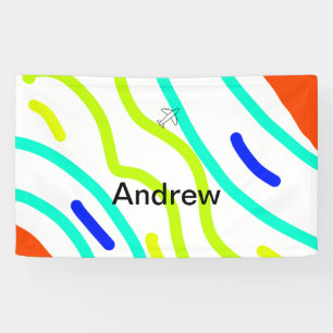 Simple minimal plane travel add your name beach fl banner