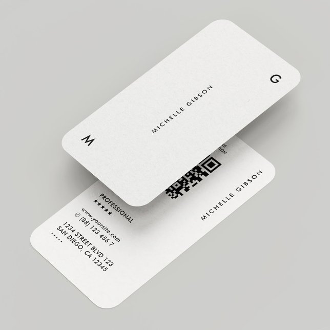 Simple Minimal Professional Clean White Business Card (Simple Minimal Professional Clean White Business Card
)