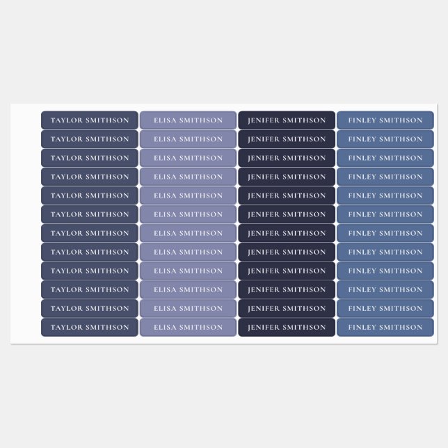    Simple Minimal Purple Blue Add Your Name School (Sheet)