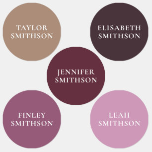 Simple Minimal Purple & Tan Add Your Name School