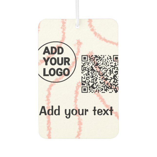 Simple minimal q r code add logo scan code name  t car air freshener (Front)