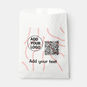 Simple minimal q r code add logo scan code name  t favour bags