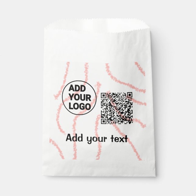 Simple minimal q r code add logo scan code name  t favour bags (Front)