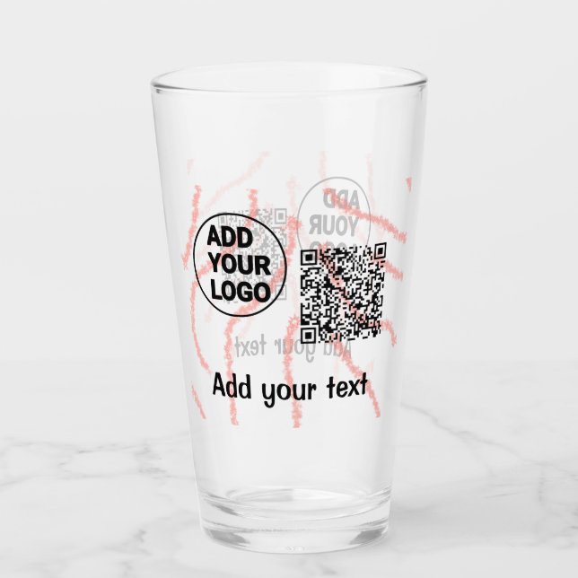 Simple minimal q r code add logo scan code name  t glass (Front)
