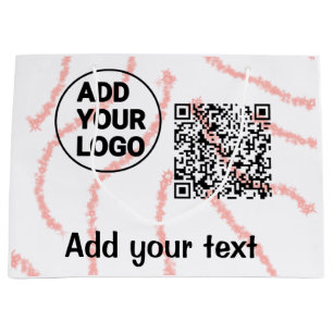 Simple minimal q r code add logo scan code name t large gift bag