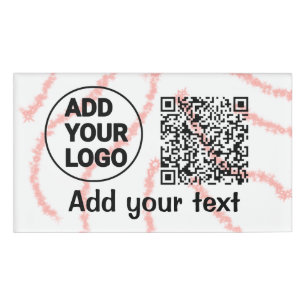 Simple minimal q r code add logo scan code name  t name tag