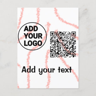 Simple minimal q r code add logo scan code name  t postcard