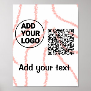 Simple minimal q r code add logo scan code name t poster