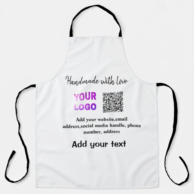 Simple minimal q r code add logo scan code name te apron (Front)