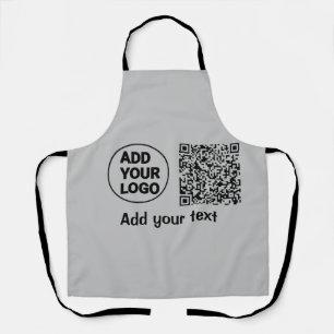 Simple minimal q r code add logo scan code name te apron