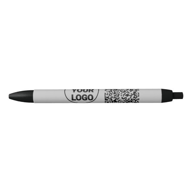 Simple minimal q r code add logo scan code name te black ink pen (Front)