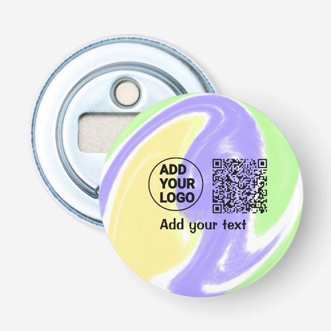 Simple minimal q r code add logo scan code name te bottle opener (Front)