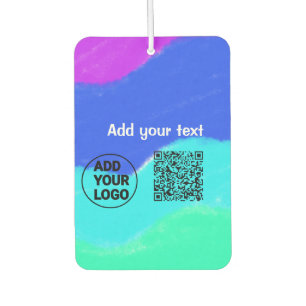 Simple minimal q r code add logo scan code name te car air freshener