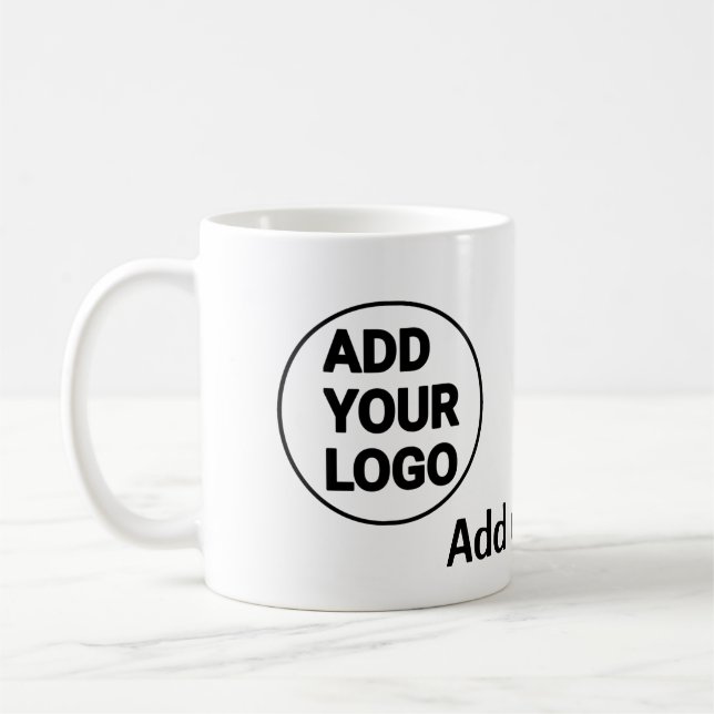 Simple minimal q r code add logo scan code name te coffee mug (Left)