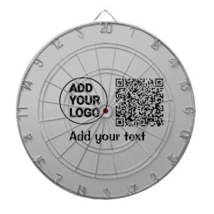 Simple minimal q r code add logo scan code name te dartboard
