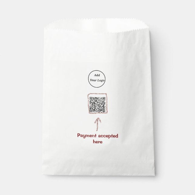 Simple minimal q r code add logo scan code name te favour bags (Front)