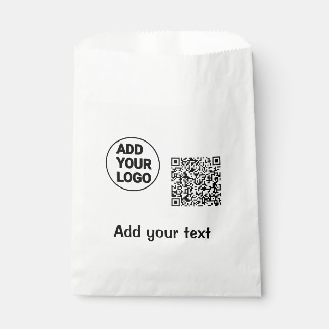 Simple minimal q r code add logo scan code name te favour bags (Front)