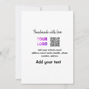 Simple minimal q r code add logo scan code name te holiday card