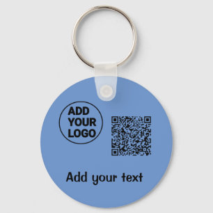 Simple minimal q r code add logo scan code name te key ring