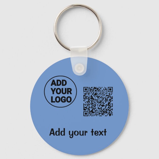 Simple minimal q r code add logo scan code name te key ring (Front)