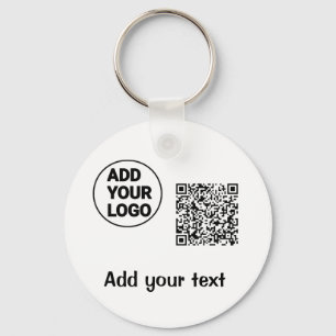 Simple minimal q r code add logo scan code name te key ring