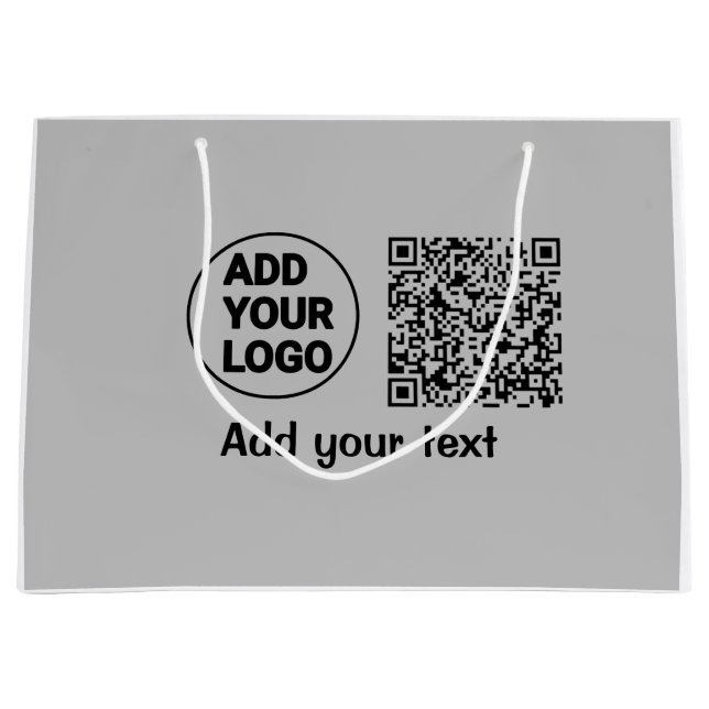 Simple minimal q r code add logo scan code name te large gift bag (Front)