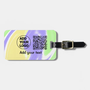 Simple minimal q r code add logo scan code name te luggage tag