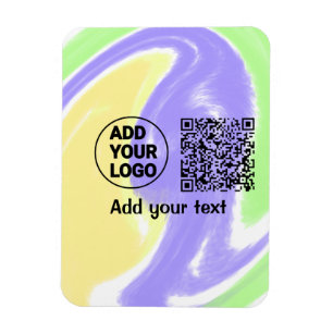 Simple minimal q r code add logo scan code name te magnet