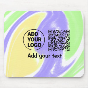 Simple minimal q r code add logo scan code name te mouse mat