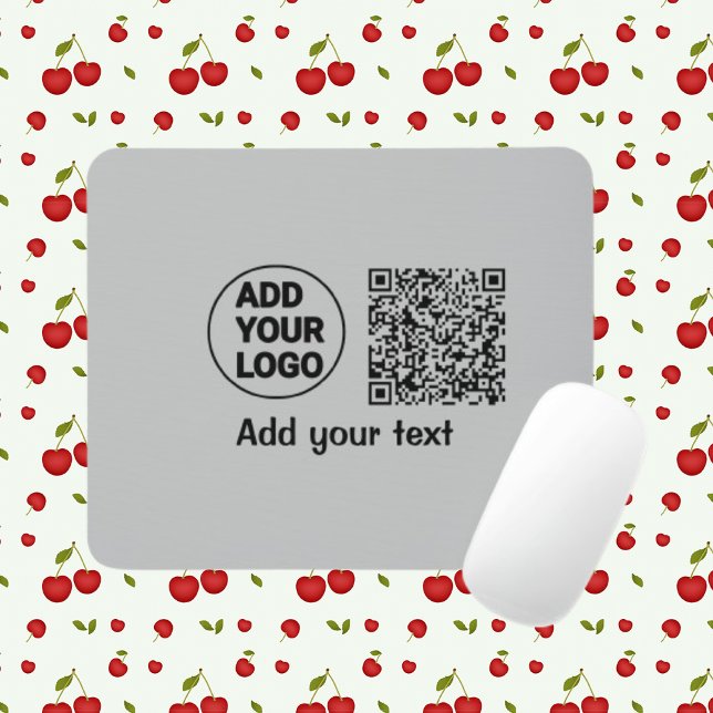 Simple minimal q r code add logo scan code name te mouse mat (Creator Uploaded)