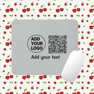 Simple minimal q r code add logo scan code name te mouse mat