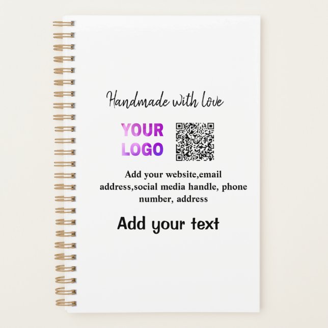 Simple minimal q r code add logo scan code name te planner (Front)