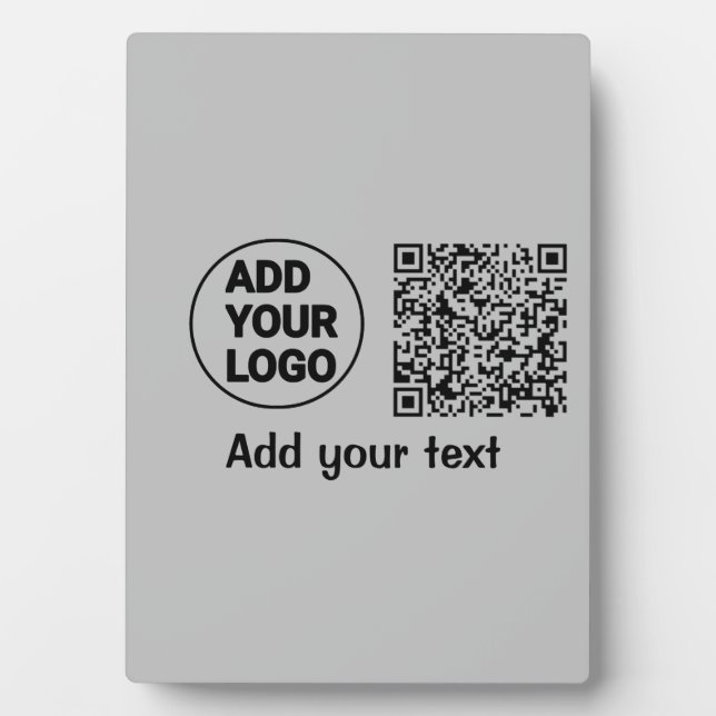 Simple minimal q r code add logo scan code name te plaque (Front)