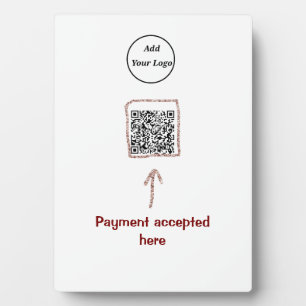 Simple minimal q r code add logo scan code name te plaque