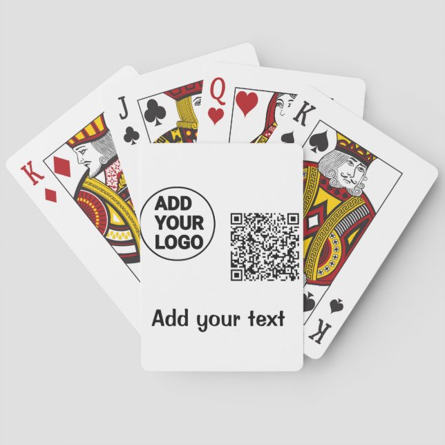 Simple minimal q r code add logo scan code name te playing cards (Back)