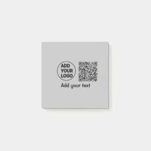 Simple minimal q r code add logo scan code name te post-it notes