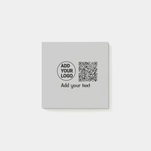 Simple minimal q r code add logo scan code name te post-it notes (Front)